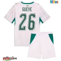 Camiseta Senegal Pape Gueye #26 Primera Equipación para niños Mundial 2026 manga corta (+ pantalones cortos)